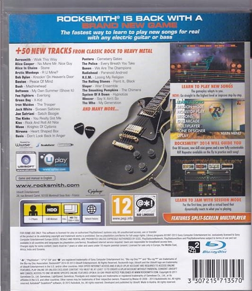 Rocksmith 2014 Edition - PS3 (B Grade) (Genbrug)